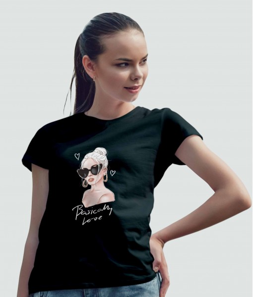 Дамска тениска с щампа Арт Basically love - TShirtArtShop.com